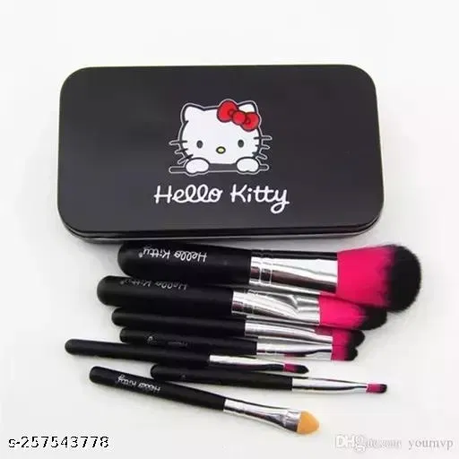 Hello Kitty Fashion & Trend mini Pink brush set (Pack of 7) black  (Pack of 7)