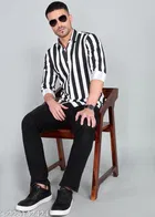 Cotton Blend Printed Shirt for Men, Multicolor 