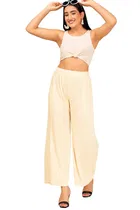 Sarina Loose Trouser / Pant for Women (Cream, XXL)