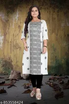 Printed Geometric Cotton Kurti for Women 
