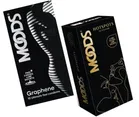 Combo of Moods 10 Pcs Graphene & 10 Pcs Hot Spots 5x Pleasure Condoms with 3 Pcs Free Lube Sachets 
