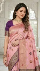 Banarasi Woven Silk Blend Saree for Women 