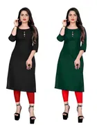 Crepe Solid Kurtis for Women 