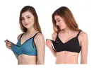 Cotton Blend Solid Non Padded Feeding Bras for Women 