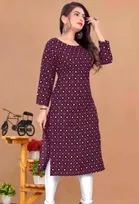 Crepe Block Print Kurti for Women 