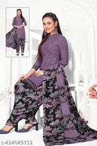 Crepe Printed Unstitched Suits Fabrics for Women 