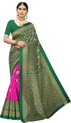 Mysore Silk Printed Saree for Women 