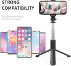 3 in 1 Selfie Stick Tripod with Bluetooth Remote, 70 CM Black , R1