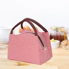 Red Stripe Insulated thermal Lunch Bag