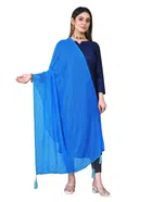 Chiffon Solid Dupatta for Women & Girls (Blue, 2.25 m)