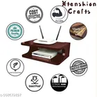 Wooden Double Layer Wall Shelves For Home, Brown