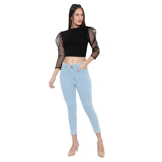 Demin Skinny Jeans for Women, Ice Blue (30)