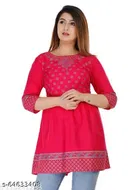 Rayon Embroidered Kurti for Women 
