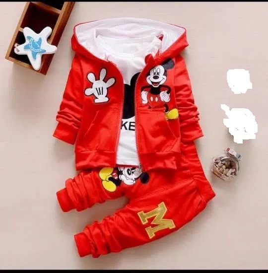 Hosiery Clothing Set for Kids (Red, 12-18 Months)