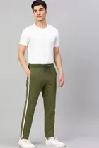 Lycra Regular Fit Track Pants for Men (Olive, 36)