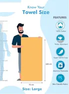 Microfibre Cabana Bath towel pack of 1, Blue