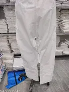 Cotton Solid Pant for Women, White 