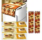 Knit Printed Fridge 3 Pcs Mat with 2 Pcs Handle & Top Cover 
