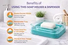 Rectangle Transparent WallMounted Soap Holder Blue