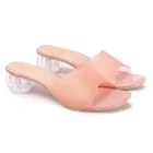 Zakozee Shiny Heels for Women (Beige, 6)