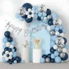  Birthday Decoration Kit for Boys 58 Pcs, Blue, White, Silver 