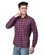Cotton Blend Full Sleeves Chequered Shirt for Men 