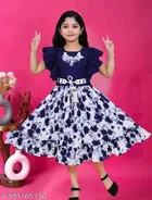 Printed Cotton Fit And Flare Dress for Girls 