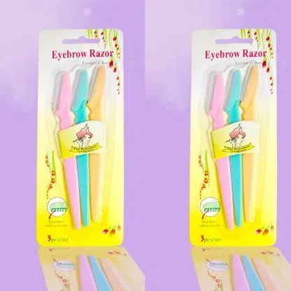 Eyebrow Facial Hair Remover Razors 3 pcs (Pack of 2)
