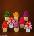 Plastic Artificial Flowers, Multioclor, Pack of 8