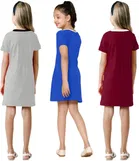 Graphic Print Shift Dress for Girls, Pack of 3 