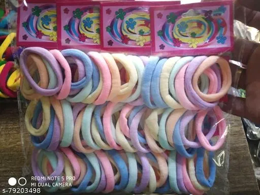 Fabric Hair Rubber Bands for Women, Pack of 72 (Pink, 72)