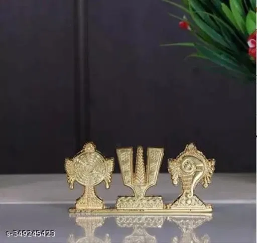 Shankh Chakra Namah Symbol (Yellow, 1)