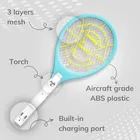 Long Line Mosquito Racket 2610 with 2 Pin Plug & Torch Light | 500 mAh Battery | Rechargeable Mosquito Swatter