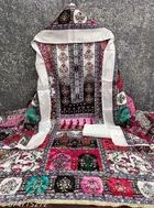 Embroidered Synthetic Crepe Punjabi/All Over Suits Semi-Stitched Suits 