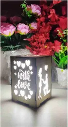 Love Wishes Wooden LED Table Lamp 
