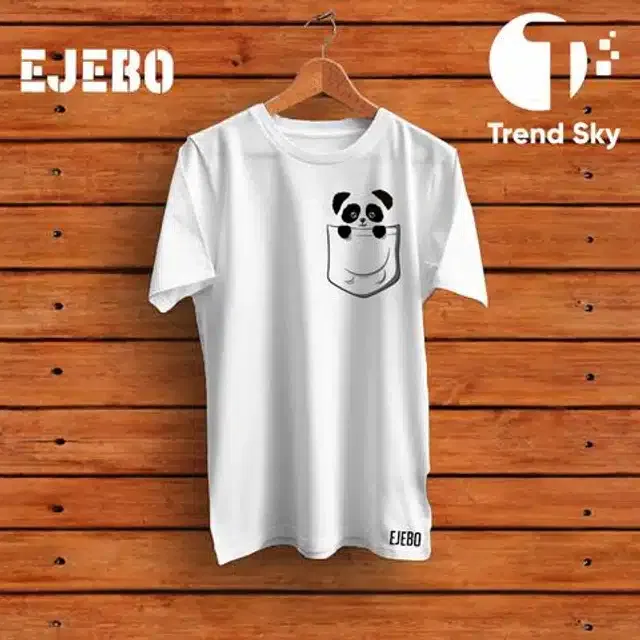 Half Sleeves Printed T-shirt for Men (White, L)