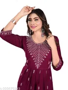 Rayon Slub Embroidered Kurta with Pant for Women 