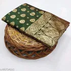 Silk Woven Design Saree for Women, Bottle Green 