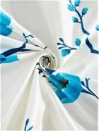 Alaqsa Blue Floral Polyester Door Curtain 7ft Combo 