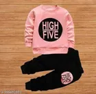 Hosiery Cotton Full Sleeves T-Shirt with Pant Clothing Set for Kids 