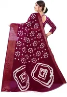 Cotton Bandhani Print Saree for Women 