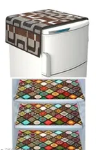 Knit Printed Fridge 3 Pcs Mat with Top Cover 