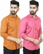 Cotton Blend Solid Shirts for Men, Multicolor 
