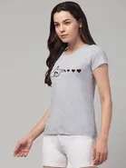 Round Neck Printed T-Shirt for Women 