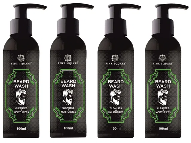 Pink Square Beard Wash (100 ml, Pack of 4)