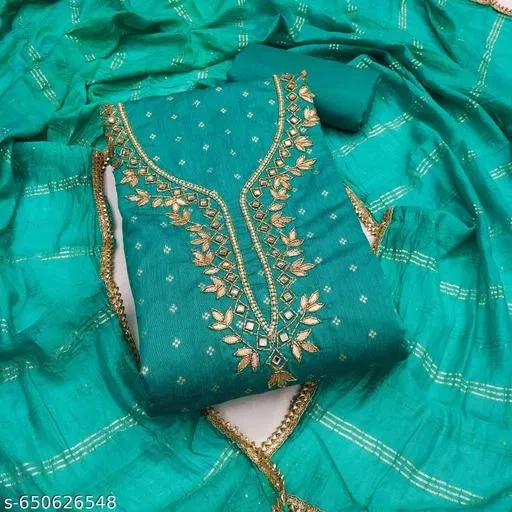 Zari Woven Punjabi/All Over Suits for Women (Blue, 6.25 meter (L)