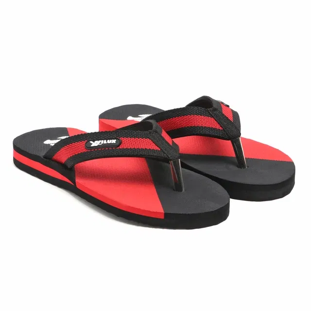 Solid Flip-flops for Men (Red, 7)