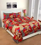 Polycotton Printed Double Bedsheet with Two Pillow Covers 