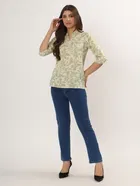 Rayon Floral Print Short Kurti for Women 