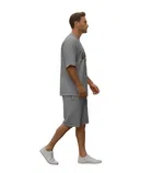Polyester Printed Co-Ord Set for Men, Grey 